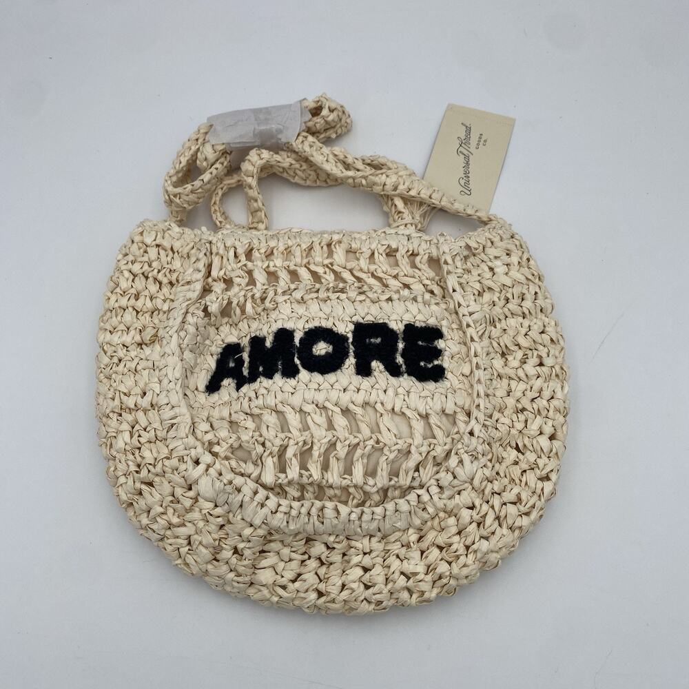 Crochet Purse AMORE Snap Close Handles & Shoulder Strap Universal Thread Goods